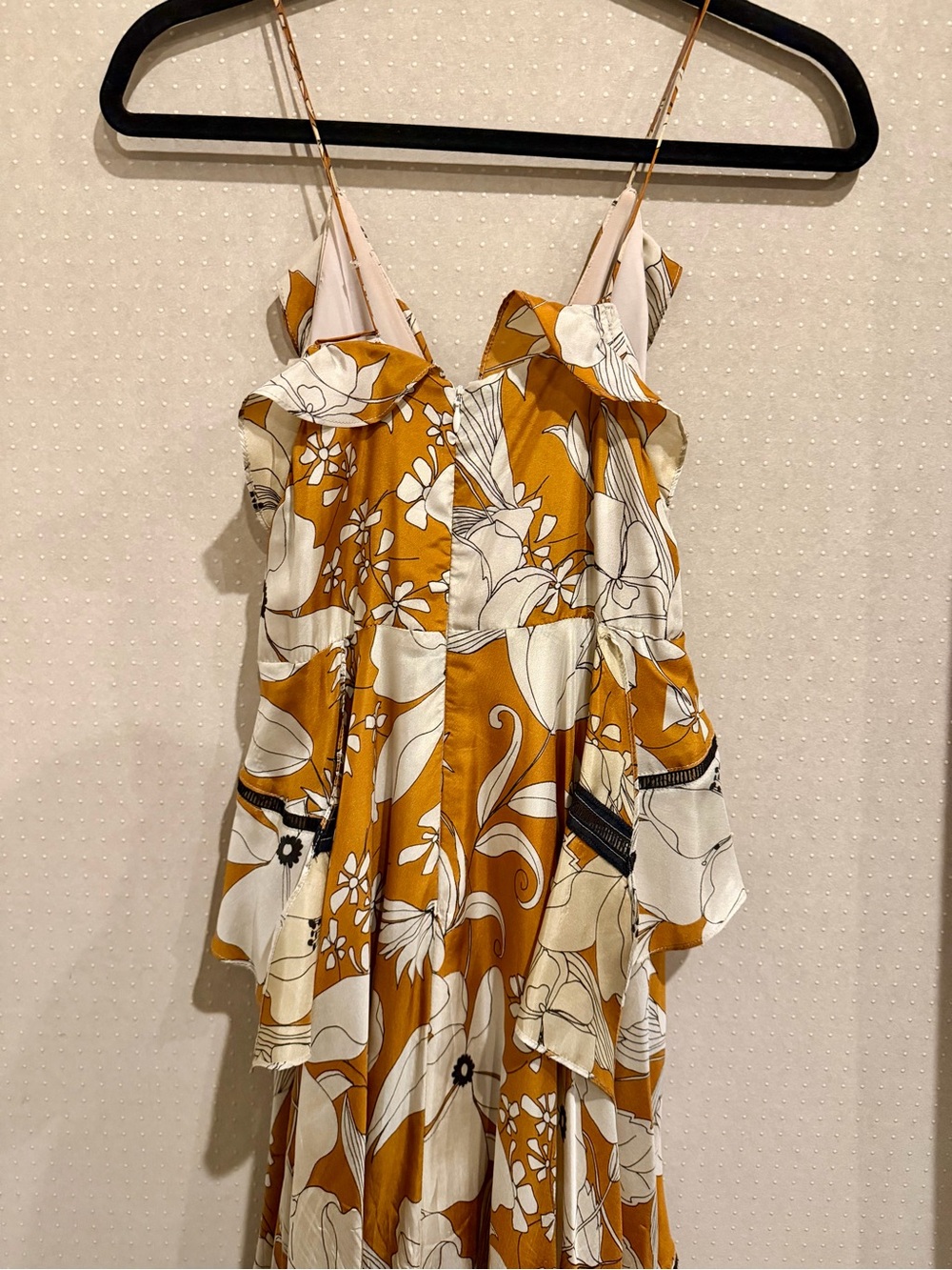 HUNTER BELL Mustard and White Floral Ruffle Maxi Dress - Picture 6 of 7